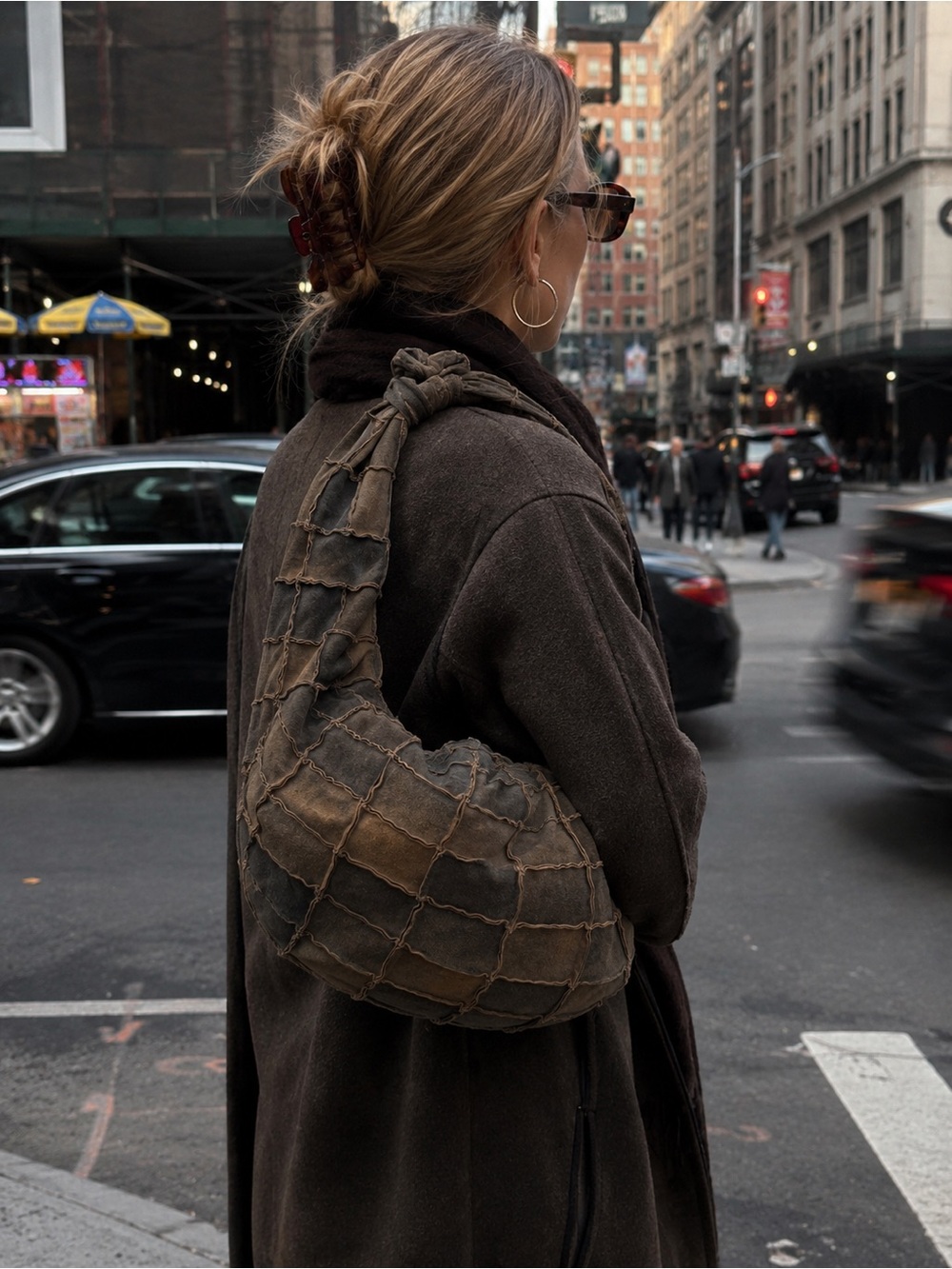 CHANEL Brown Patchwork Suede Shoulder Bag - Picture 3 of 14